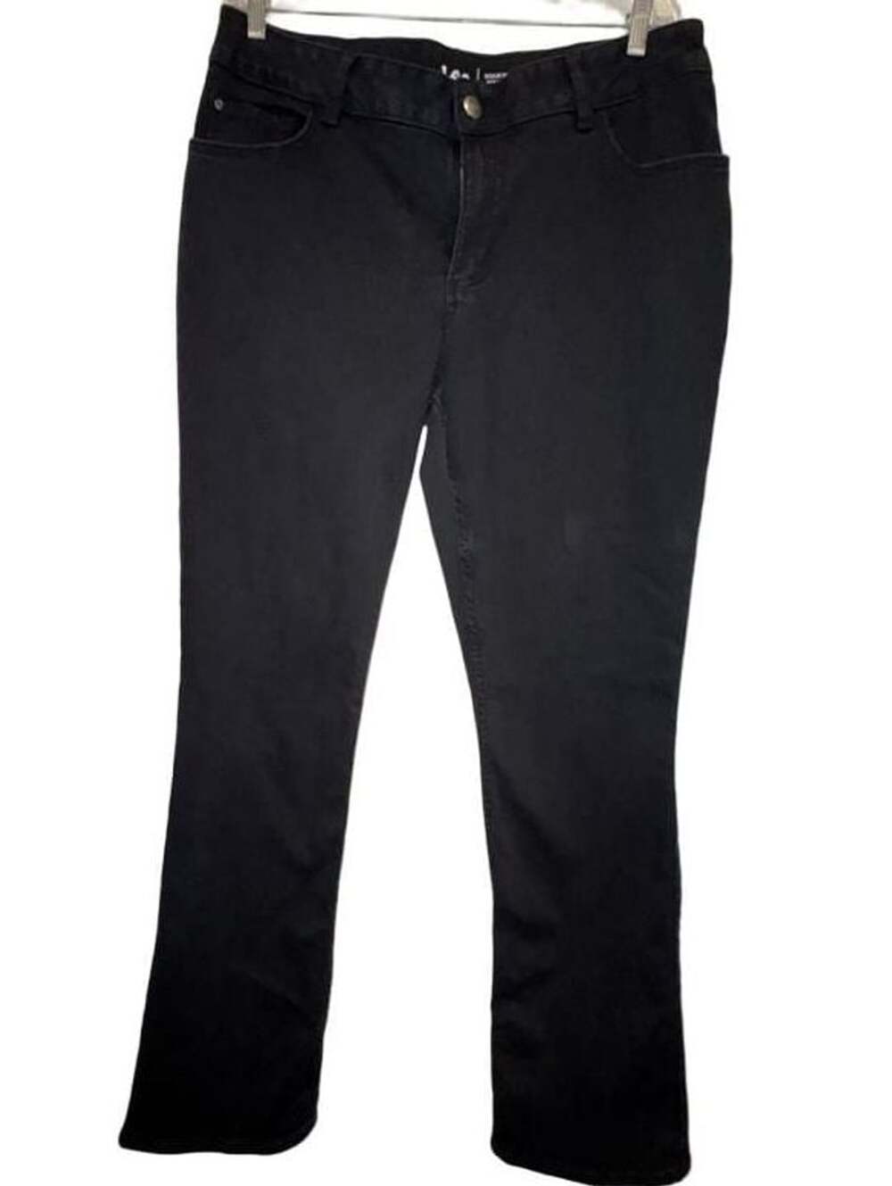 Lee Regular Fit Boot Cut Jeans Size 18W Black Mid Rise